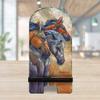 Let Them Run Horse Heads Cell Phone Stand | Wood Mobile Tablet Holder Charging Station Organizer - 892097-JB view 3