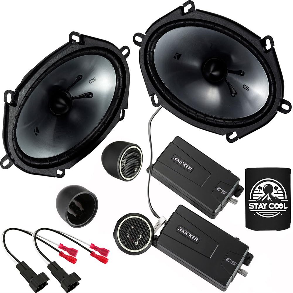 KICKER Speakers 6X8 inch for Ford Mustang 2005-2014 Upgrade Kit - Pair of CS Series with Harness, Component Car Audio Front Door or Rear Side Panel Speaker CSS68, 46CSS684