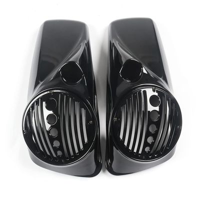 MZYPARTS Vivid Black 8" Speaker Lids w/Tweeter Port For Harley 2014 up Touring Models Harley Davidson Electra Glide Street Glide 2014-2022