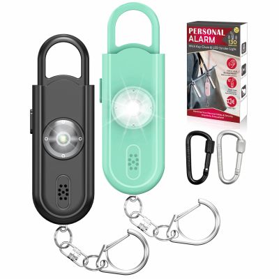 Safe Sound Personal Alarm, 2 Pack 130 dB Loud Siren Song Emergency Security Alarm Keychain with Strobe LED Light, Personal Sound Safety Siren for Women, Men, Children, Elderly