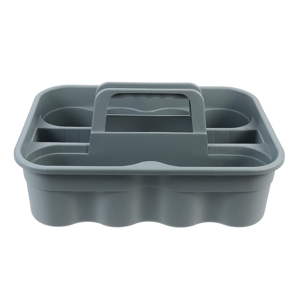 Mikikit Black Storage Plastic Cleaning Basket Multi Compartments Tool Organizer