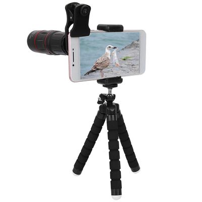 Phone Camera Lens, 4 in 1 Universal External Camera Phone Lens Kit, 18X Telescope Lens, 0.63X Wide Angle Lens, 15X Macro Lens, 198  Fisheye Lens, Clip on Cell Phone Lens Kit