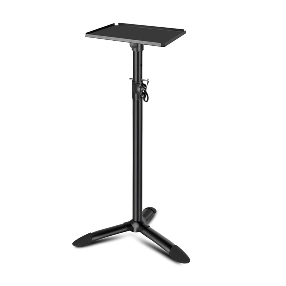 Entertainment Center Shelves Speaker Bracket Large Tray Bracket Universal 10 Inch Monitor Audio Tripod Lifting and Rotating HiFi Audio Bracket Suitable for DVD Players, Cable Boxes (Color : Brass, S