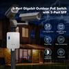 MokerLink Outdoor 6 Port Gigabit PoE Switch, 4 Gigabit PoE, 2 Gigabit SFP, 65W IEEE802.3af/at, IP65 Weatherproof Plug & Play Network Switch view 2