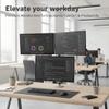 Ergounion Triple Monitor Mount, Holds Screens up to 40 Inches and 25 lbs, Fully Adjustable 3 Monitor Desk Mount with C-Clamp and Grommet Base, Aluminum, Silver view 2