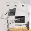Ergounion Triple Monitor Mount, Holds Screens up to 40 Inches and 25 lbs, Fully Adjustable 3 Monitor Desk Mount with C-Clamp and Grommet Base, Aluminum, Silver view 3