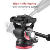 Camnoon Compact Video Fluid Head Pan Tilt Tripod Head Panorama Ballhead Tripod Mount Aluminum Alloy 1/4 Inch Screw 10kg/22lbs Load Capacity with Handle Quick Release Plate view 2