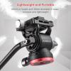 Camnoon Compact Video Fluid Head Pan Tilt Tripod Head Panorama Ballhead Tripod Mount Aluminum Alloy 1/4 Inch Screw 10kg/22lbs Load Capacity with Handle Quick Release Plate view 3