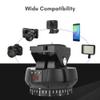 Andoer YT1200 Motorized Pan Tilt Head 2axis Panoramic Head 360 Degrees Rotation Panoramic Tripod Head 100M Wireless Remote Control 1kg Load Capacity with Phone Clip for Smartphone Camera Video view 4