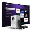 HP projector CC200 3in1 native 1080p, outdoor movie screen with projector package, portable mini projector, Smart tv,Roku tv stick view 1