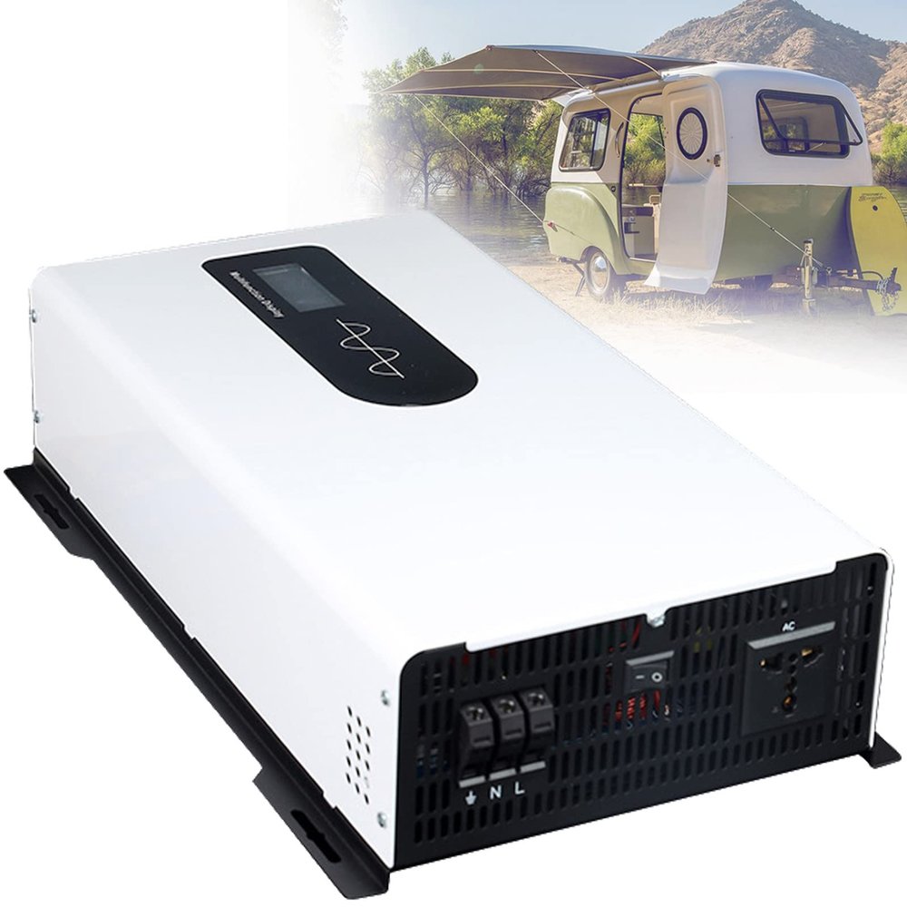 Power Inverters Pure Sine Wave 4500/5200/6600/10000W 12/24/48/60/72/96V to 110V/220V Ac Converter with Outlets Car Inverter Cooling Fans and LCD Display,4500W-48Vto110V