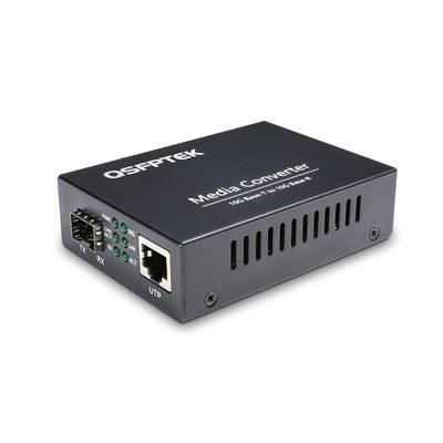 10G SFP+ to RJ-45 Media Coverter, 10 Gbps Gigabit Copper UTP Ethernet Fiber Optic Converter, Unmanaged 1x 100M/1G/2.5G/5G/10GBase-T RJ45 to 1x 10GBase-X SFP+ Slot, Support 10G SR/LR SFP Module