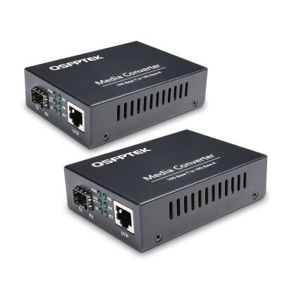 10G Media Coverter, 10 Gigabit Fiber to 10G Copper UTP Ethernet Media Converter, Unmanaged 1x 100M/1G/2.5G/5G/10GBase-T RJ45 to 1x 10GBase-X SFP+ Slot 10Gigabit Ethernet Media Converter (2)