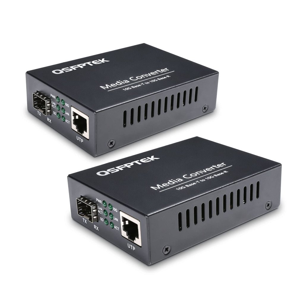 10G Media Coverter, 10 Gigabit Fiber to 10G Copper UTP Ethernet Media Converter, Unmanaged 1x 100M/1G/2.5G/5G/10GBase-T RJ45 to 1x 10GBase-X SFP+ Slot 10Gigabit Ethernet Media Converter (2)