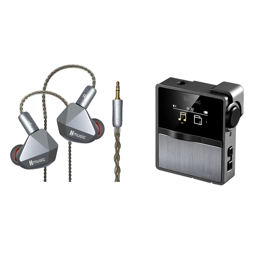 Hmusic Mini Hi-res Mp3 Music Player with Clip and HiFi Stereo Earphones, Lossless High Resolution Sound for Audiofiles, Ideal for Music Lovers