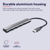 Trust Halyx USB-C Hub 4-Port USB-A 3.2 Gen 1, Thin and Compact Data Hub, 5 Gbps Data Transfer Speed, Plug & Play, Slim Portable USB Splitter for PC, Computer, Desktop, Laptop, MacBook view 3