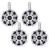 2 Pair (Qty 4) of Kicker 6.5" 2-Way 195 Watts Peak Power Coaxial Marine Audio Speakers with White Grilles, 6.5" Marine Tower Speaker Enclosures (2 Pair) - White view 1