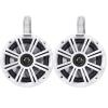 1 Pair (Qty 2) of Kicker 6.5" 2-Way 195 Watts Peak Power Coaxial Marine Audio Speakers with White Grilles, 6.5" Marine Tower Speaker Enclosures (Pair) - White view 1
