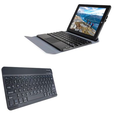 BoxWave Keyboard Compatible with Tibuta Windows 11 Tablet W100 (8.9 in) - SlimKeys Bluetooth Keyboard, Portable Thin with Chiclet-Style Keys - Jet Black