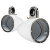 1 Pair (Qty 2) of Kicker 8" 2-Way 300 Watts Max Power Coaxial Marine Audio Multicolor LED Speakers with White Grilles, (Qty 2) 8" Marine Tower Speaker Enclosures - White view 2