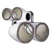 2 Pair (Qty 4) of Kicker 6.5" 2-Way 195 Watts Max Power Coaxial Marine Multicolor LED Speakers with White Salt Water Grilles, 6.5" Marine Tower Dual Speaker Enclosures (Pair) - White view 2