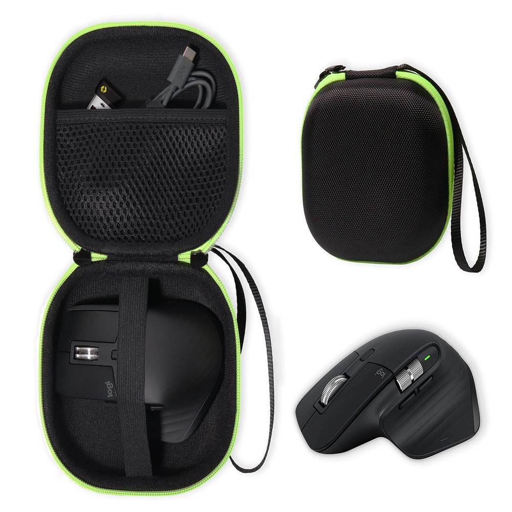 CaseSack Mouse case for Logitech MX Master 3S, 3, 2S Wireless Mouse, mesh pocket for charger cord