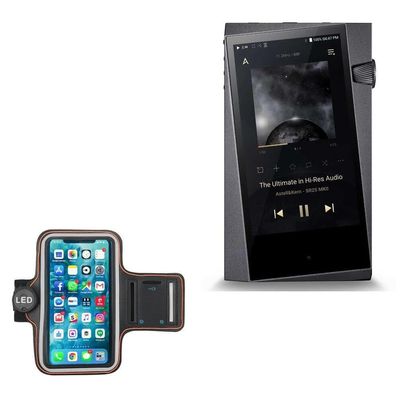 BoxWave Case Compatible with Astell & Kern A&Norma SR25 MKII - JogBrite Sports Armband, High Visibility Safety Light LED Runners Armband - Bold Orange