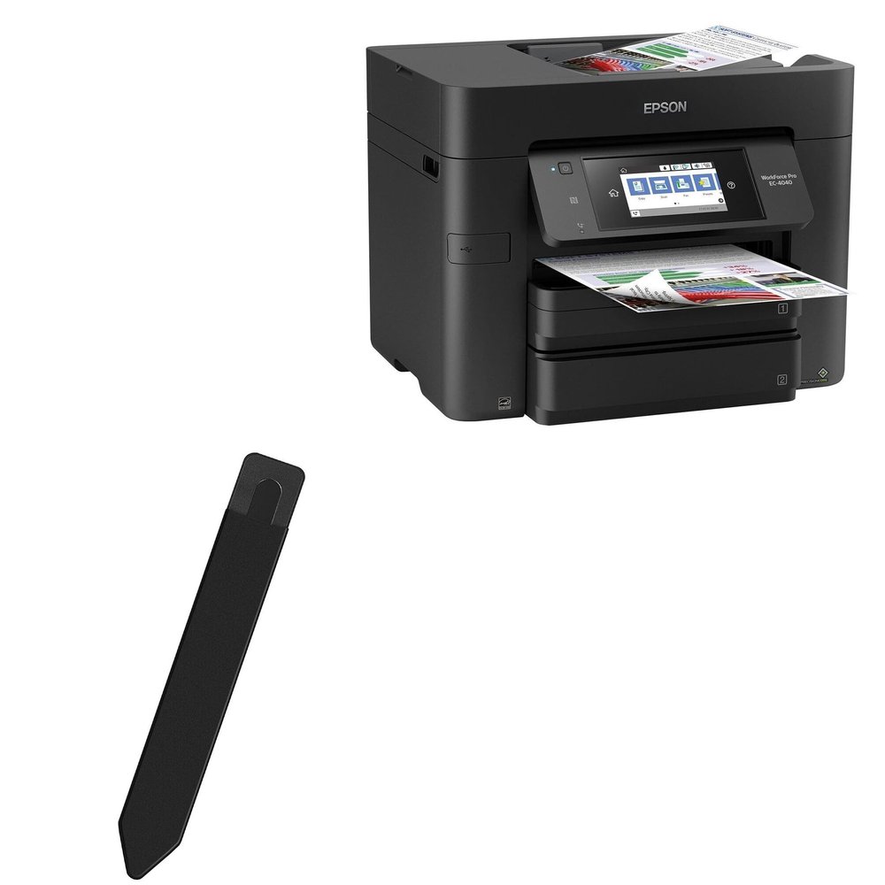 BoxWave Stylus Pouch Compatible with Epson Workforce Pro EC-4040 - Stylus PortaPouch, Pen Stylii Holder Carrier Portable Self-Adhesive - Jet Black