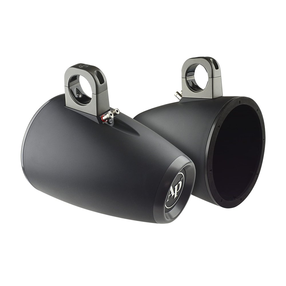 Audiopipe 10 Marine Tower Enclosures (APMP-1000ETW) for Mounting 10-inch Speakers, Wakeboard Speakers Enclosure, Sold in Pairs, Removable Cable Grommet, Aluminum Bracket