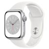 Apple Watch Series 8 [GPS, 41mm] - Silver Aluminum Case with White Sport Band - S/M (Renewed) view 1