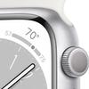 Apple Watch Series 8 [GPS, 41mm] - Silver Aluminum Case with White Sport Band - S/M (Renewed) view 3