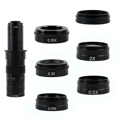 Microscope Accessories Kit 0.75X 0.5X 2.0X 0.35X 1X Barlow Auxiliary Objective Glass Lens for 180X 300X Zoom Monocular C Mount Lens Video Microscope Camera Microscope Slides (Color : 2.0X)