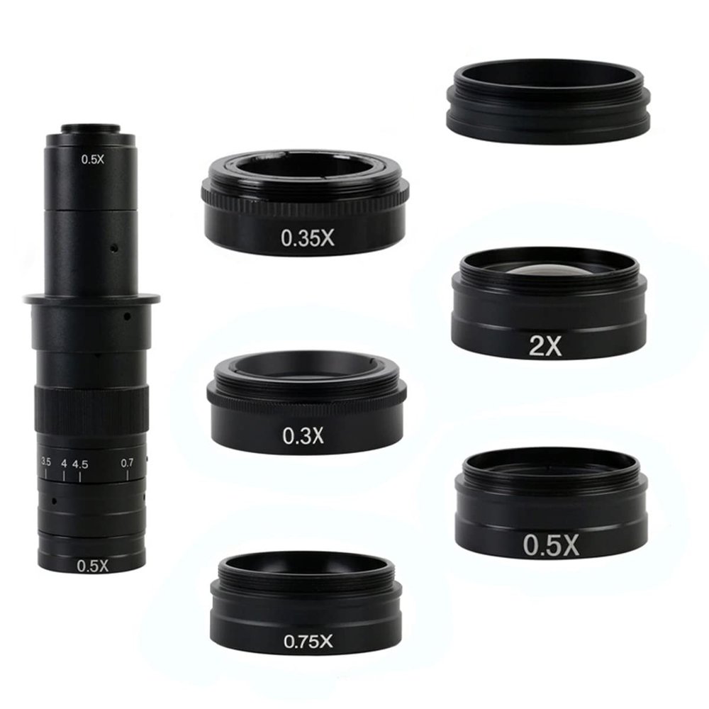 Microscope Accessories Kit 0.75X 0.5X 2.0X 0.35X 1X Barlow Auxiliary Objective Glass Lens for 180X 300X Zoom Monocular C Mount Lens Video Microscope Camera Microscope Slides (Color : 2.0X)