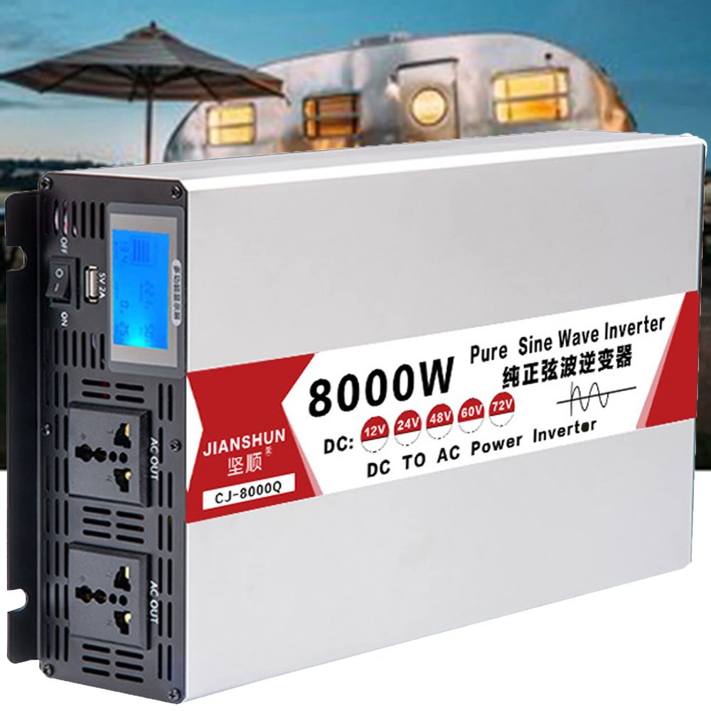 ROGHA 6000W 8000W Power Inverter 12V 24V 48V 60V to 110V / 220V Converter, USB Charging Ports - Charge Your Laptop, Tablet, Consoles & More - Durable,8000W-48V/220V