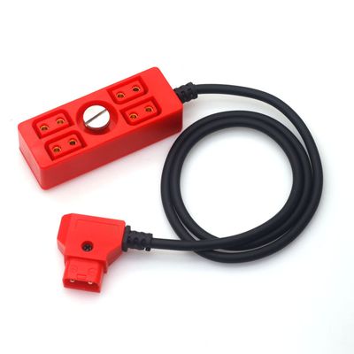 SZJELEN Multicolor D-tap to 4ports D-tap P-tap Splitter Cable 1/4 Screw for Photography Power,Ptap Dtap Fourway Splitter 1/4 Screw (Red)