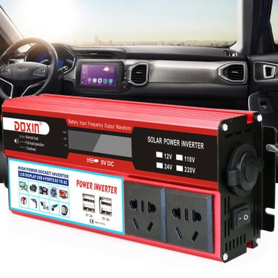 ROGHA 2000W Car Power Inverter, Converter DC 12V 24V to AC 110V 220V Car Inverter with 4 USB Ports Multi-Protection Car Charger Power Inverter for Vehicles,12V-110V