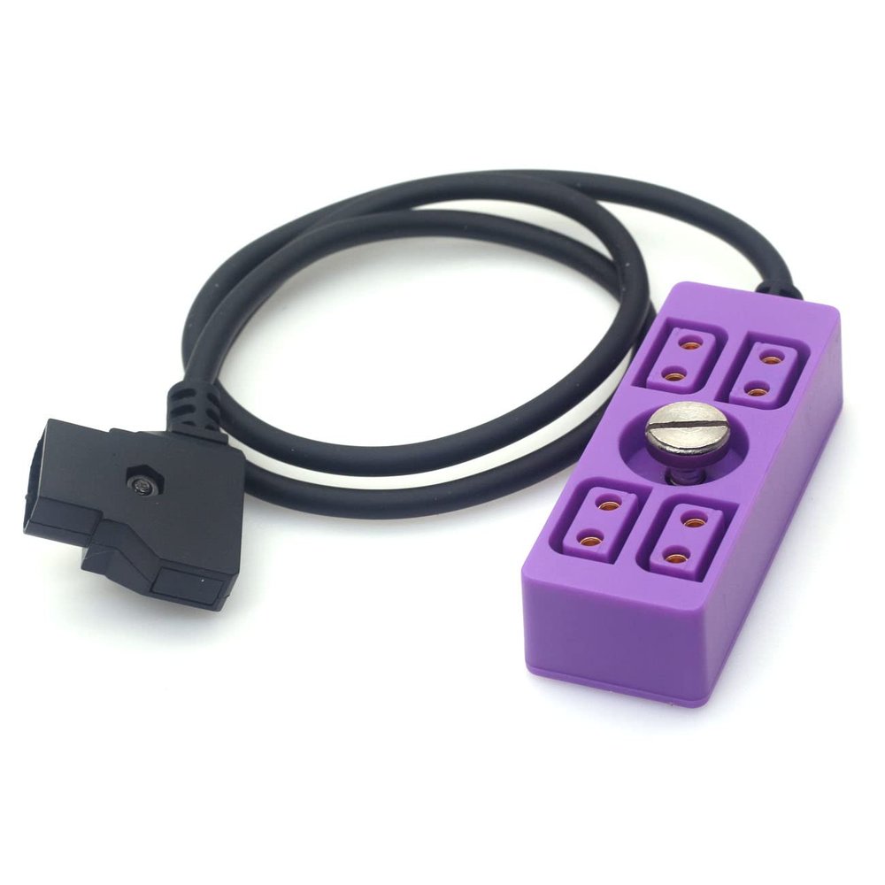 SZJELEN Multicolor D-tap to 4ports D-tap P-tap Splitter Cable 1/4 Screw for Photography Power,Ptap Dtap Fourway Splitter 1/4 Screw (Purple)