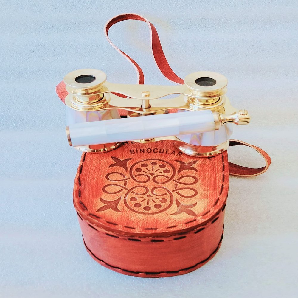 Binoculars Brass Opera Glasses with Leather Box Desgin Hanmade Women in Musical Concert Theatre Gifts for Love