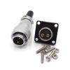 FORTTAR WEIPU WS16 2pin 3pin 4pin 5pin 7pin 9pin 10pin Waterproof Connector Male Female Metal Connector Panel Mount Connector Plug and Socket (2pin,Bulkhead, Male Plug) view 1