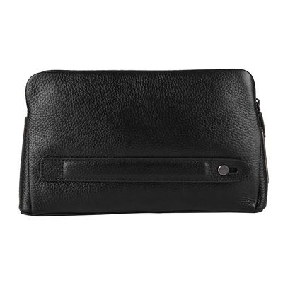Smart Fingerprint Wallet, FL V1 Men Zipper Leather Wallet Smart Fingerprint Security Anti Theft Handbag Black