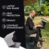 Philbert Danish Design 4-in-1 Laptop Sun Shade - Slim Hood Screen Shade, Privacy Screen, Heat Protection, & Contrast Enhancement - Universal, Foldable, & Lightweight - Fits 15"/16" Laptops - Striped view 2
