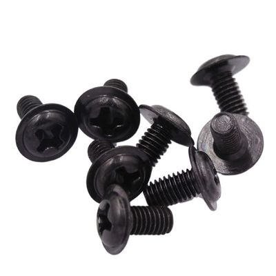 GatherTOOL 50/100Pcs Black Cross Phillips Pan Head with Washer Screw M2 M2.5 M3 M4 M5 for PC Case Motherboard Mount DIY Computer Screws (Color : 100pcs, Size : M5x12mm)