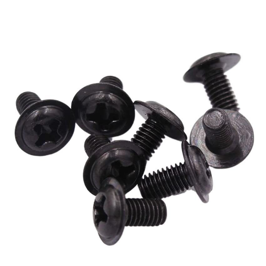 GatherTOOL 50/100Pcs Black Cross Phillips Pan Head with Washer Screw M2 M2.5 M3 M4 M5 for PC Case Motherboard Mount DIY Computer Screws (Color : 50pcs, Size : M3x8mm)
