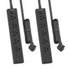 HOPOW Flat Plug Power Strip, 2 Pack, 5 Ft Ultra Thin Flat Extension Cord, Surge Protector with 5 Outlets & 3 USB Ports (2 USB C Slots), 1700 Joules, 3-Prong, Wall Mount for Home Office Dorm, Black view 1