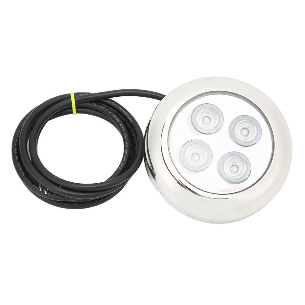 Marine Underwater Light PC Steel Ring 60 Angle IP68 Seawater Interior Dome (RGBW)