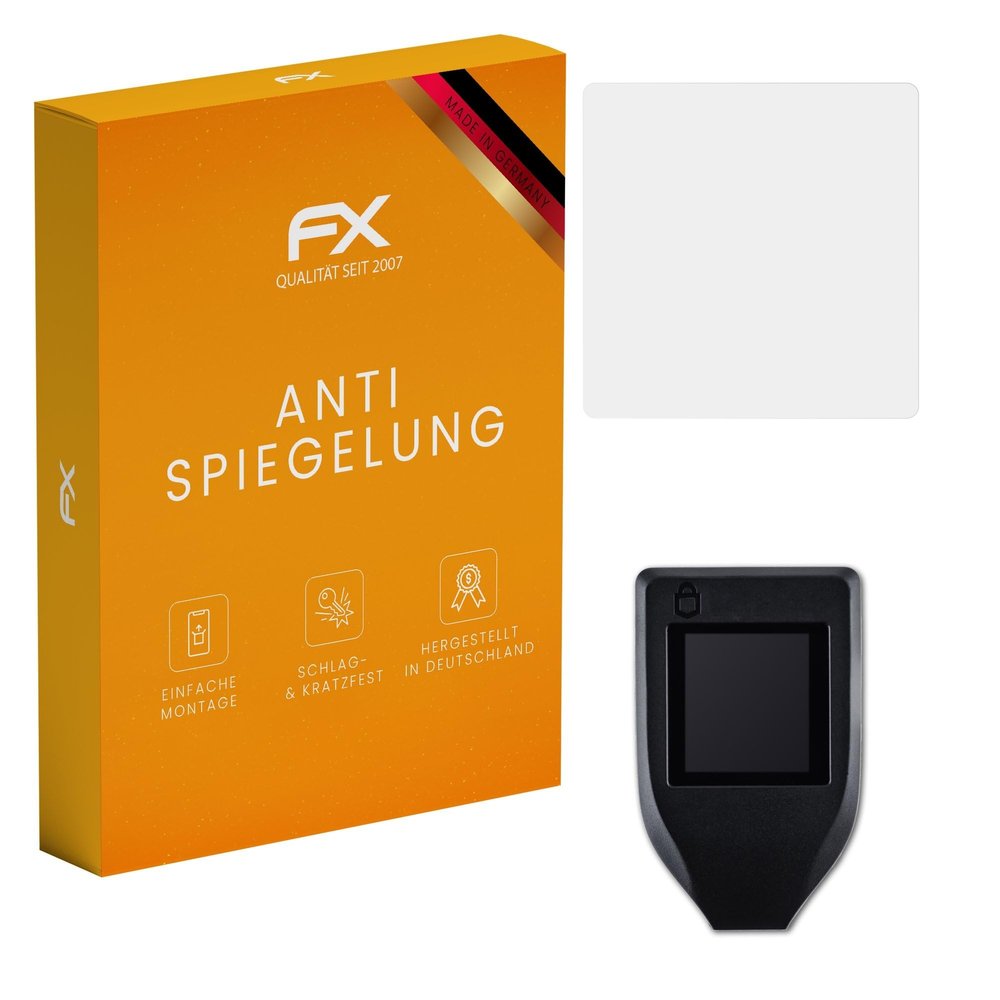 atFoliX Screen Protector compatible with Trezor Model T Screen Protection Film, anti-reflective and shock-absorbing FX Protector Film (3X)