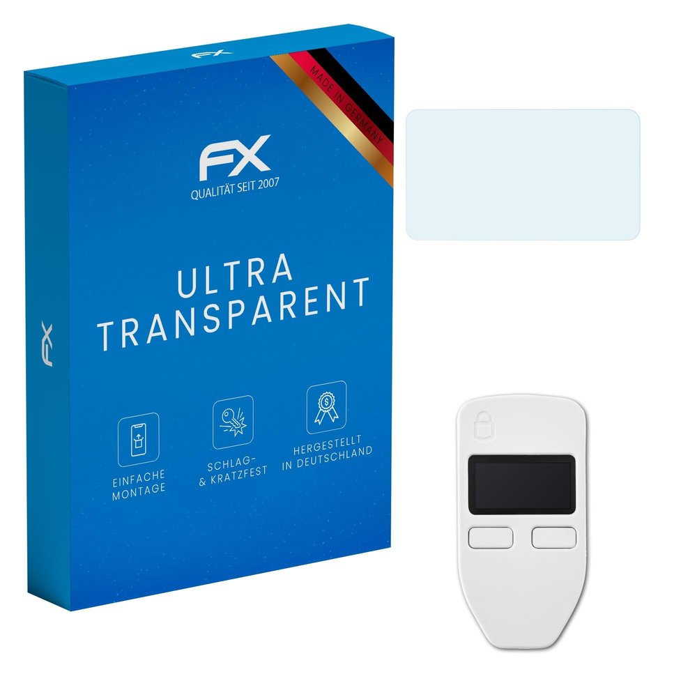 atFoliX Screen Protection Film compatible with Trezor Model One Screen Protector, ultra-clear FX Protective Film (3X)