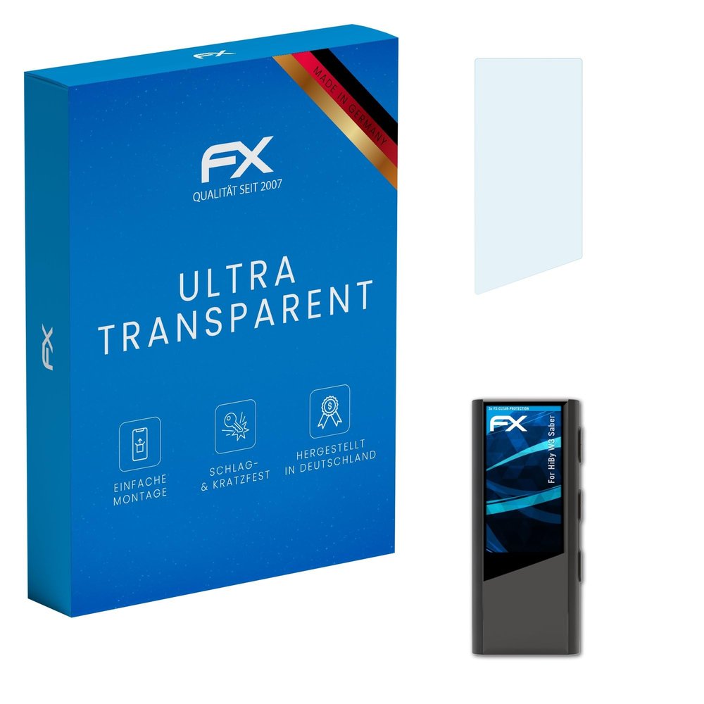 atFoliX Screen Protection Film compatible with HiBy W3 Saber Screen Protector, ultra-clear FX Protective Film (3X)
