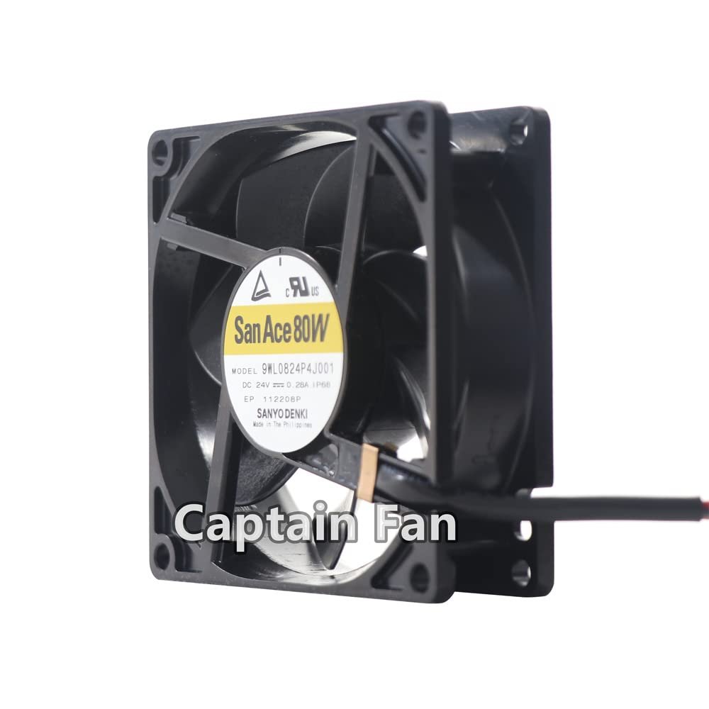 9WL0824P4J001 Axial Fan 24VDC 0.28A IP68 80 * 80 * 25MM Cooling Fan