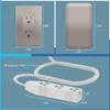 LIDER Flat-Face Outlet Extender with 3 Receptacles, Ultra-Thin Wall Plate Plug with Cord Extender and 3-Outlet Power Strip, 3ft Cord, LWE3-315-NK, ETL-Listed, Nickel view 2